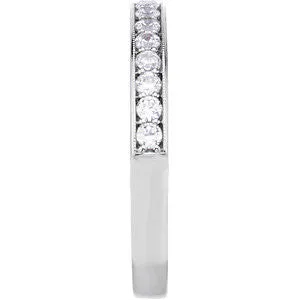 Platinum 1/3 CTW Diamond Band for 4.5 & 5mm Engagement , Size 7