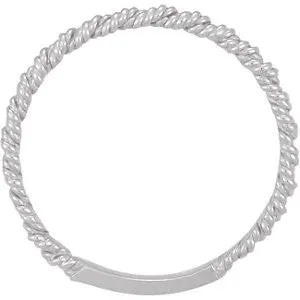Platinum 2mm Twisted Rope Band, Size 7