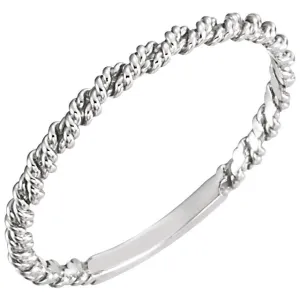 Platinum 2mm Twisted Rope Band, Size 7