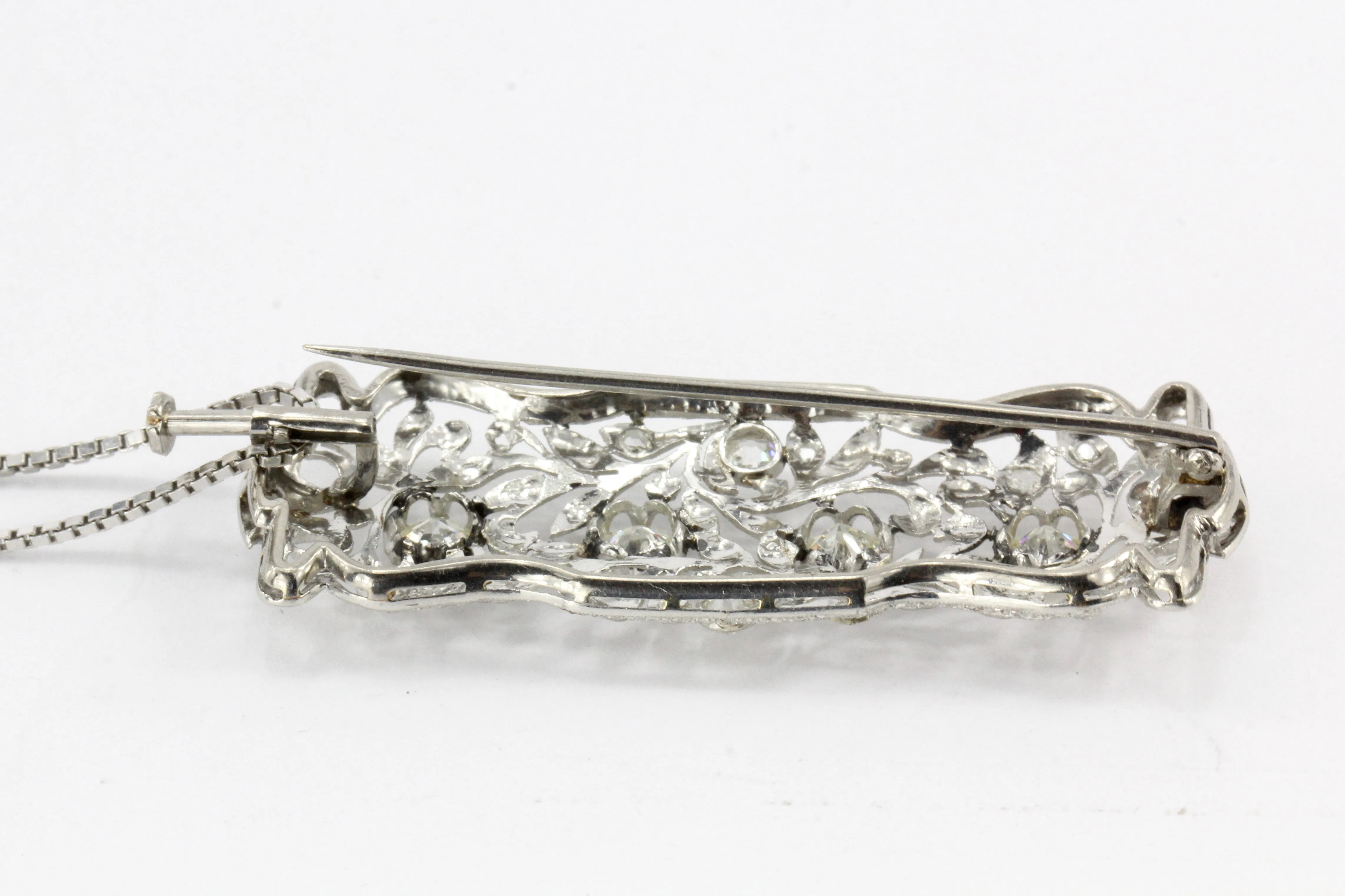 Platinum Convertible Diamond Brooch Pendant c.1920's