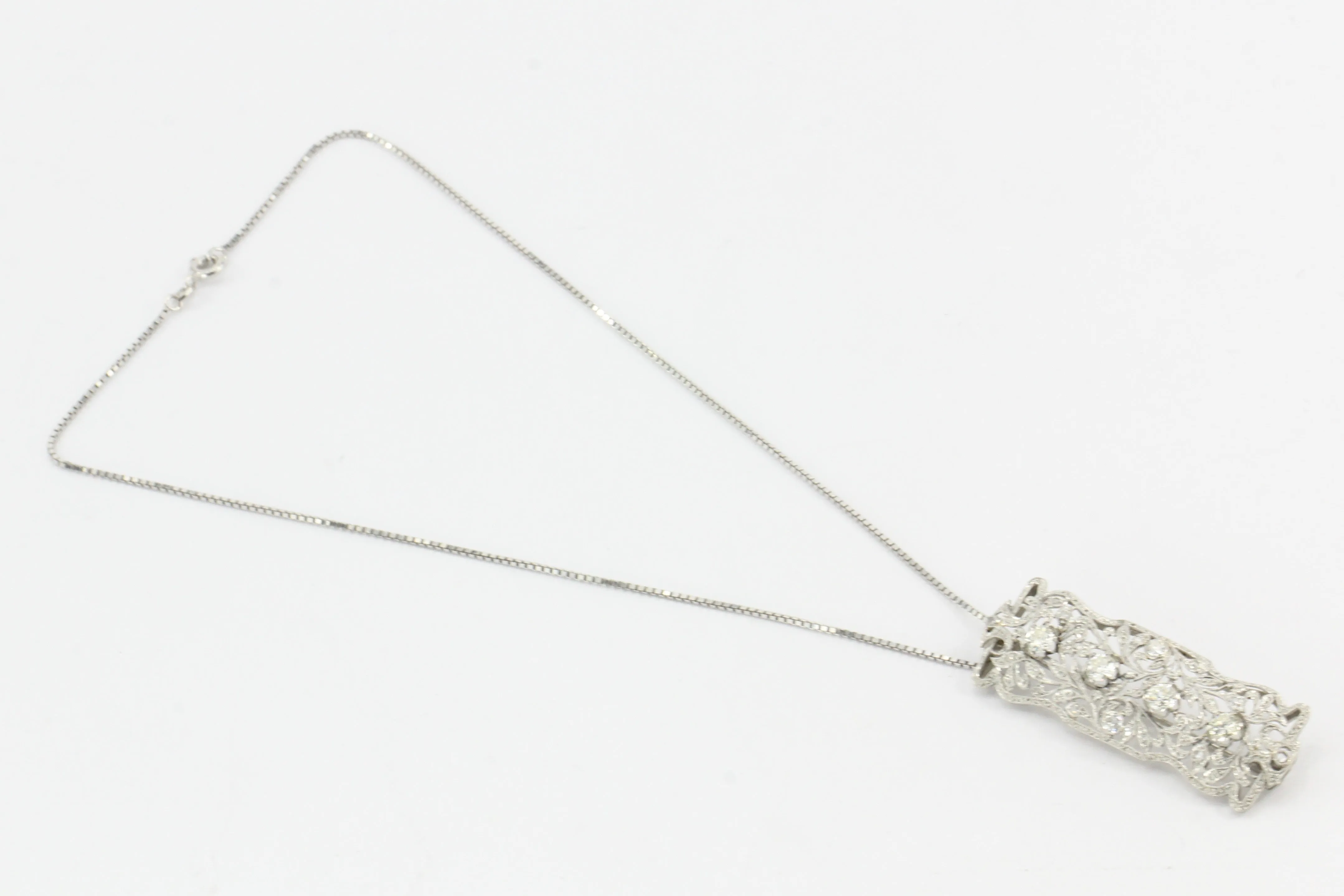 Platinum Convertible Diamond Brooch Pendant c.1920's