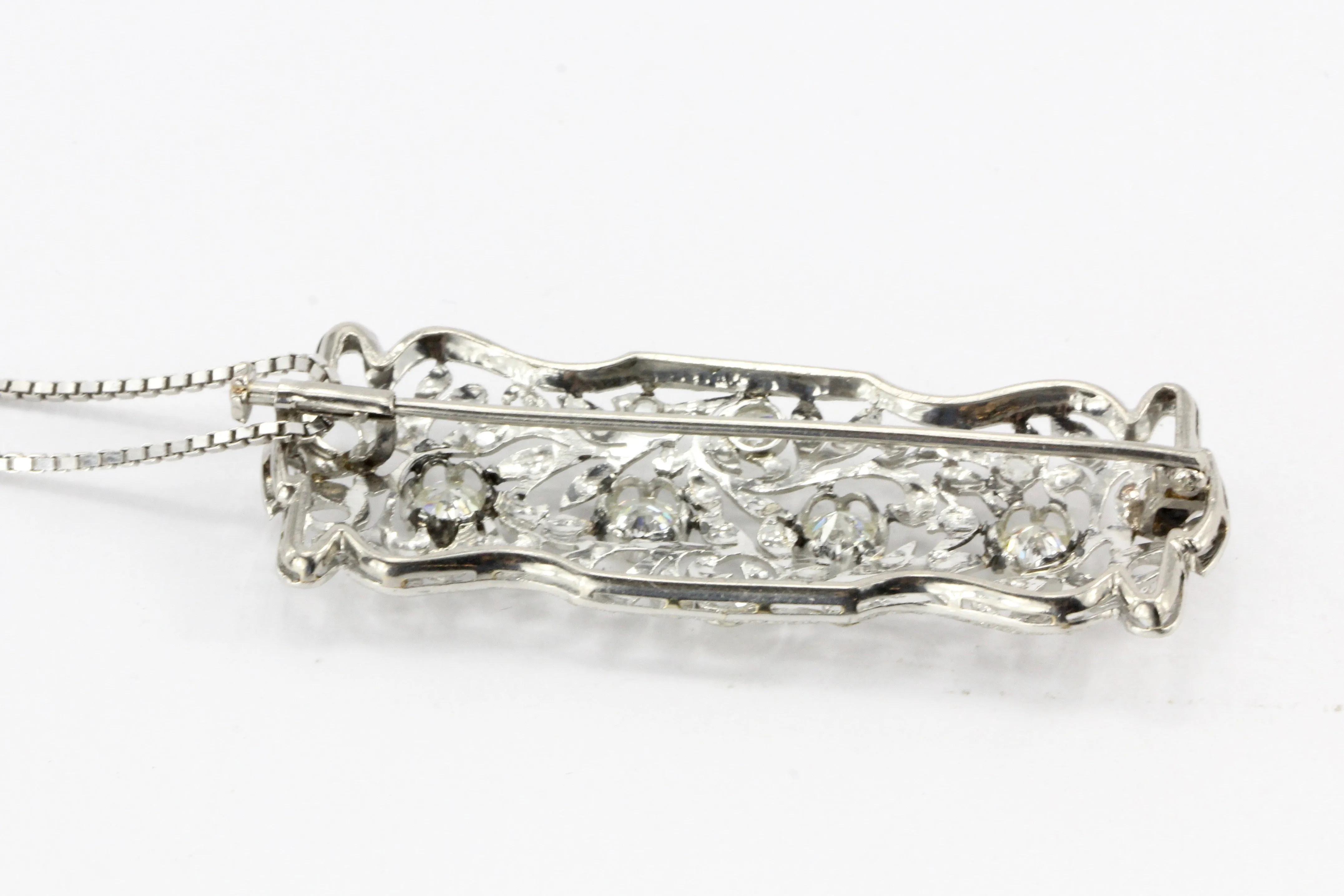 Platinum Convertible Diamond Brooch Pendant c.1920's