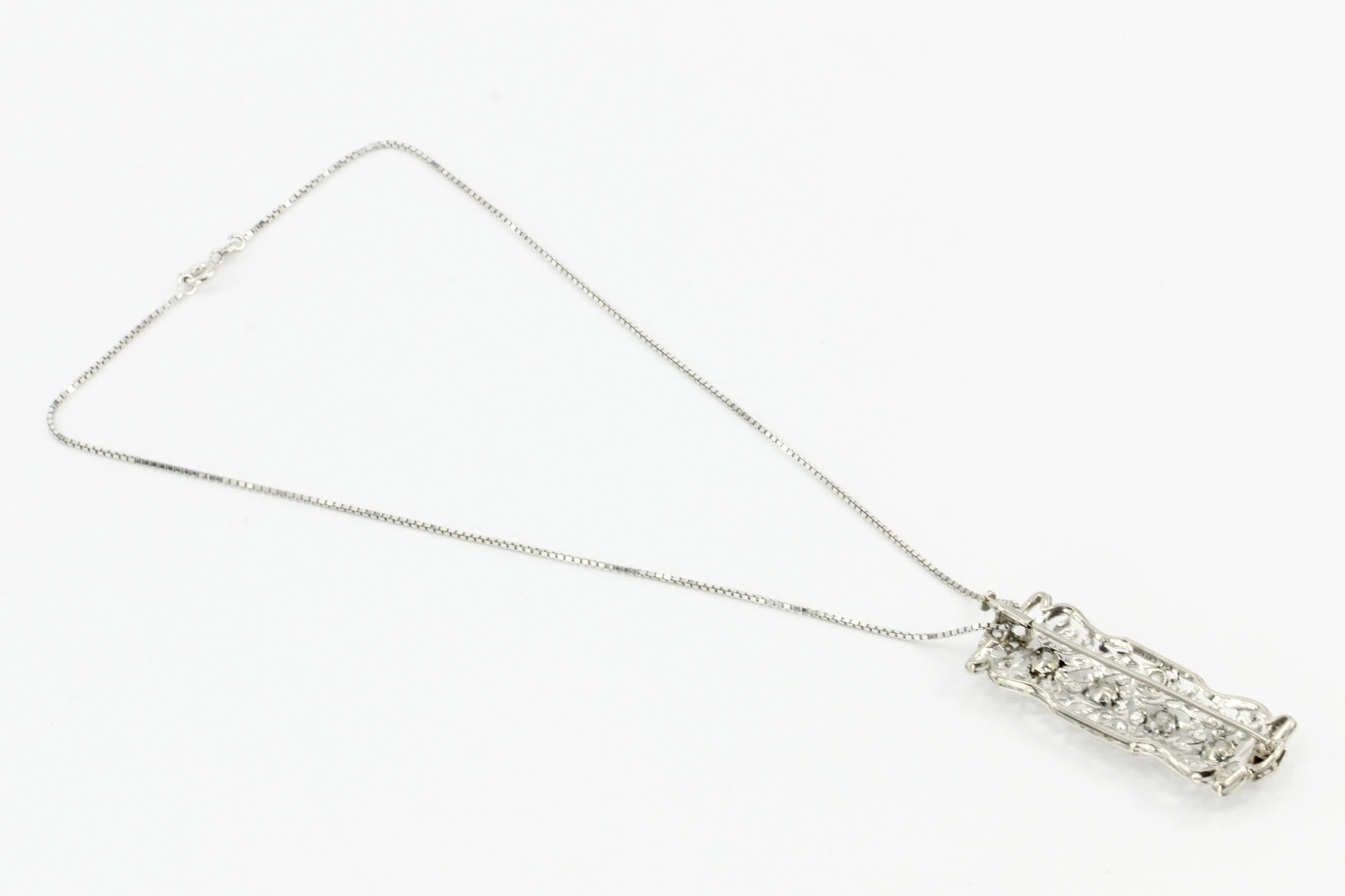 Platinum Convertible Diamond Brooch Pendant c.1920's