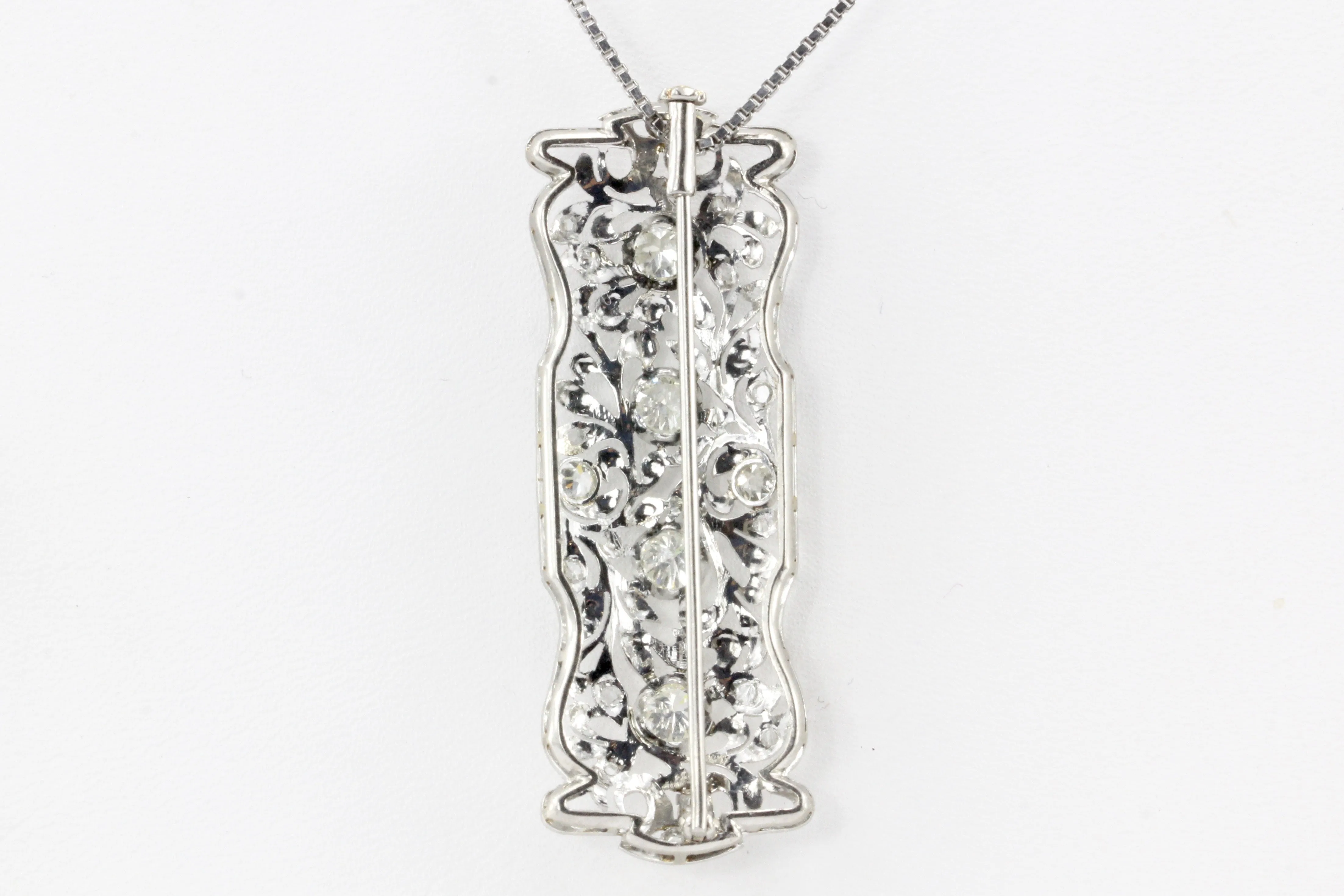 Platinum Convertible Diamond Brooch Pendant c.1920's