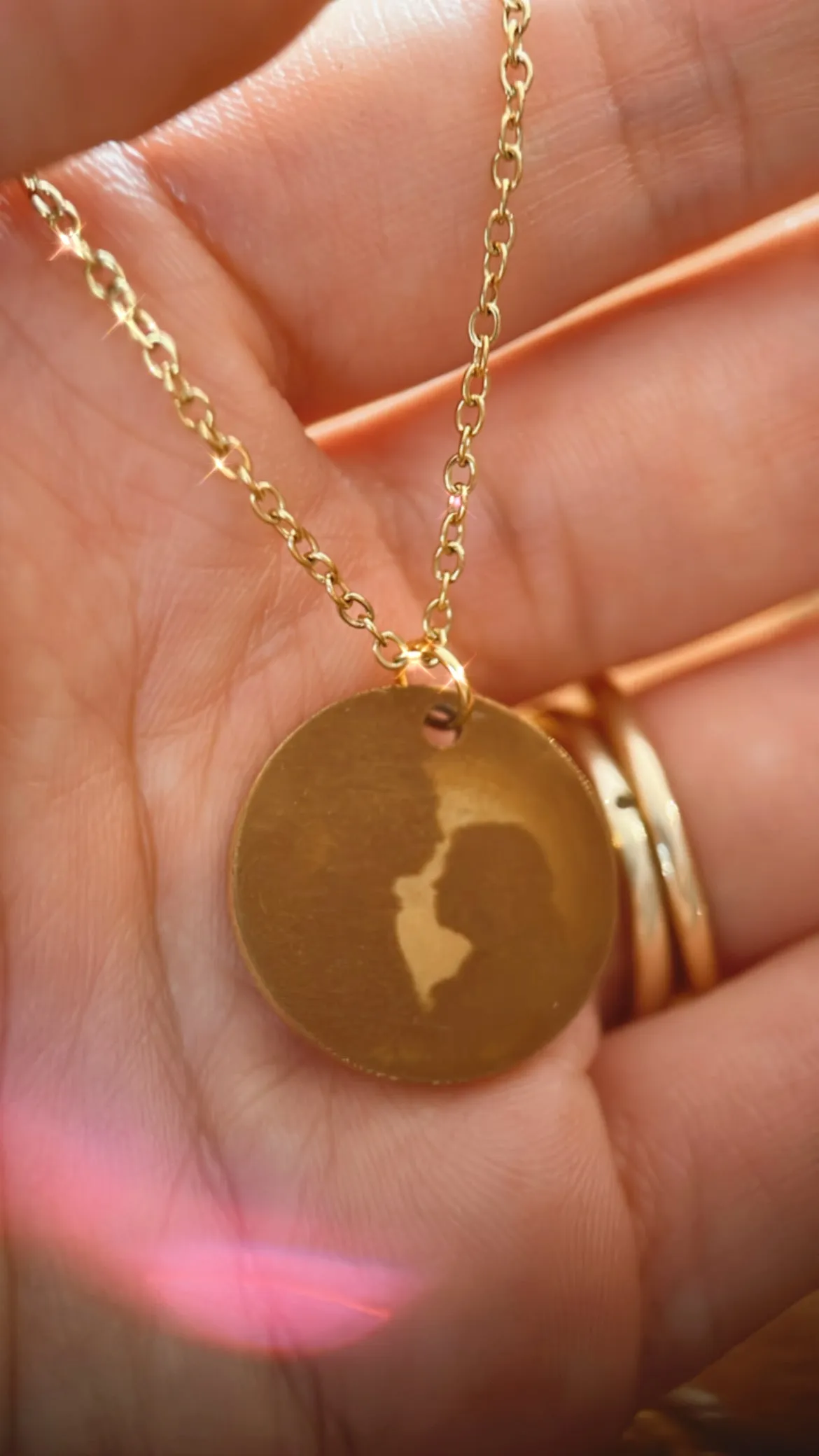 PRE-ORDER Double Sided Lazer Engraved 20MM Disc Necklace - ACTUAL PHOTO