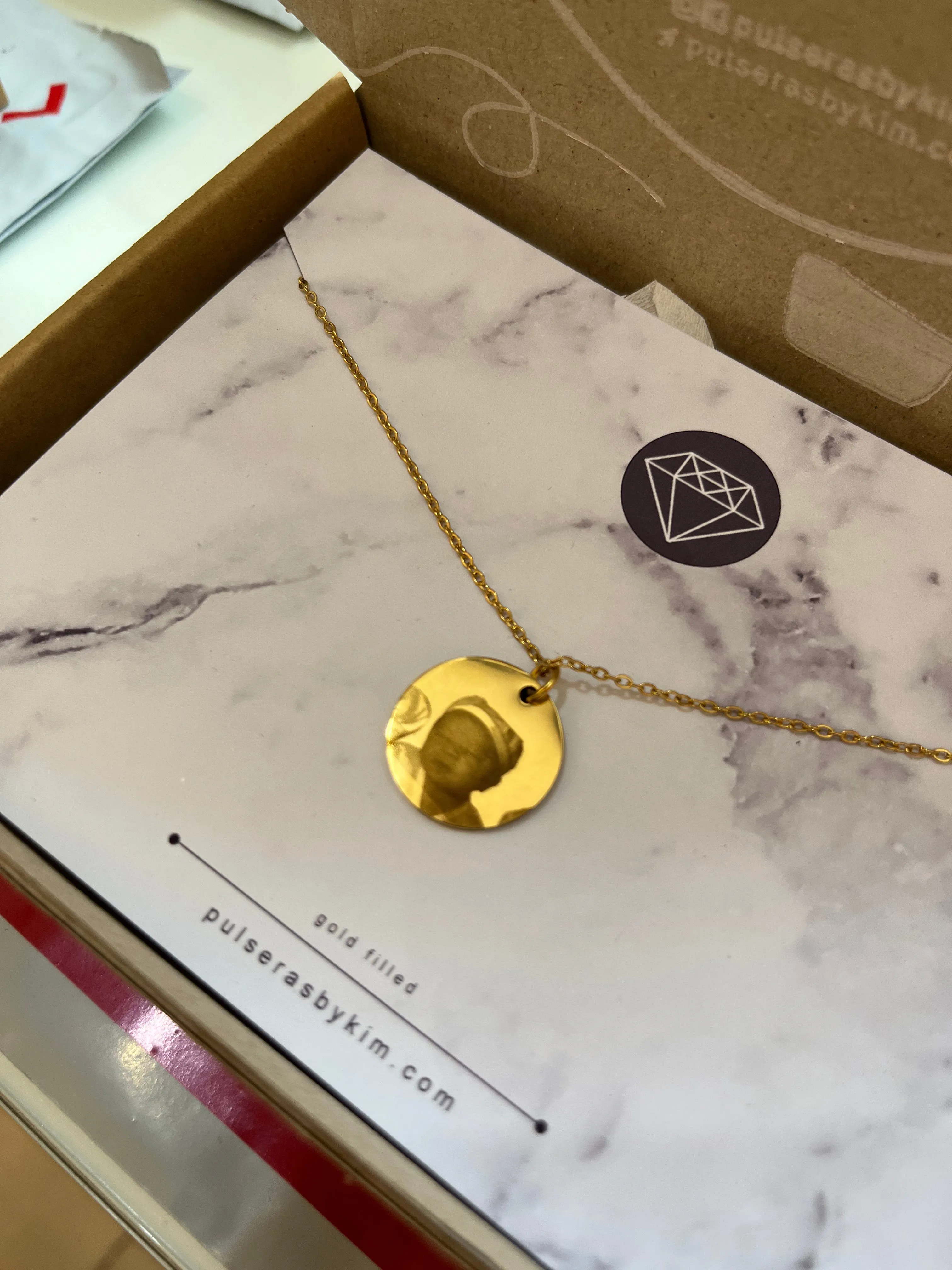 PRE-ORDER Double Sided Lazer Engraved 20MM Disc Necklace - ACTUAL PHOTO