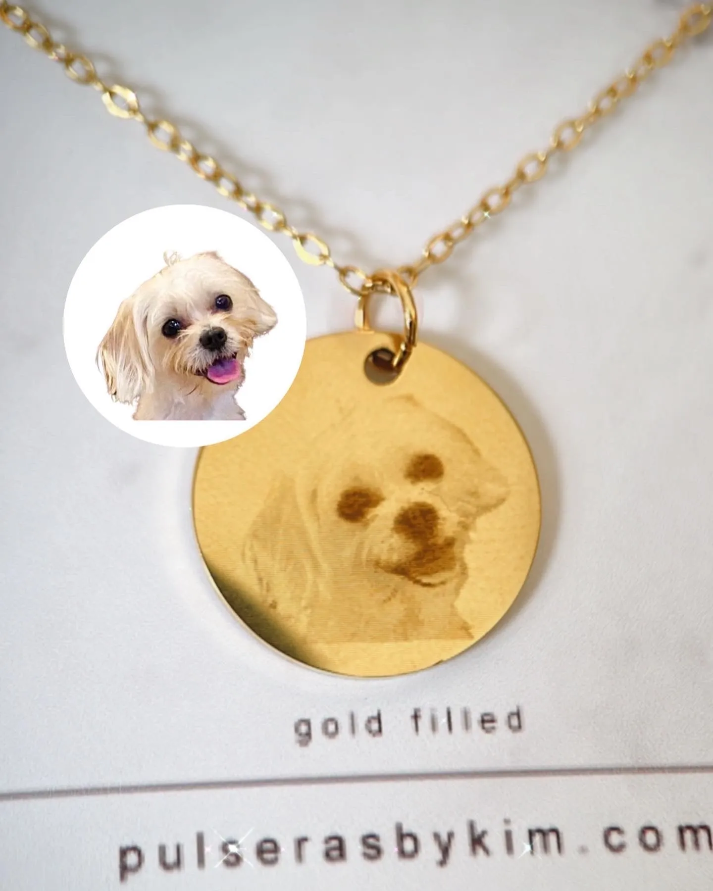 PRE-ORDER Double Sided Lazer Engraved 20MM Disc Necklace - ACTUAL PHOTO