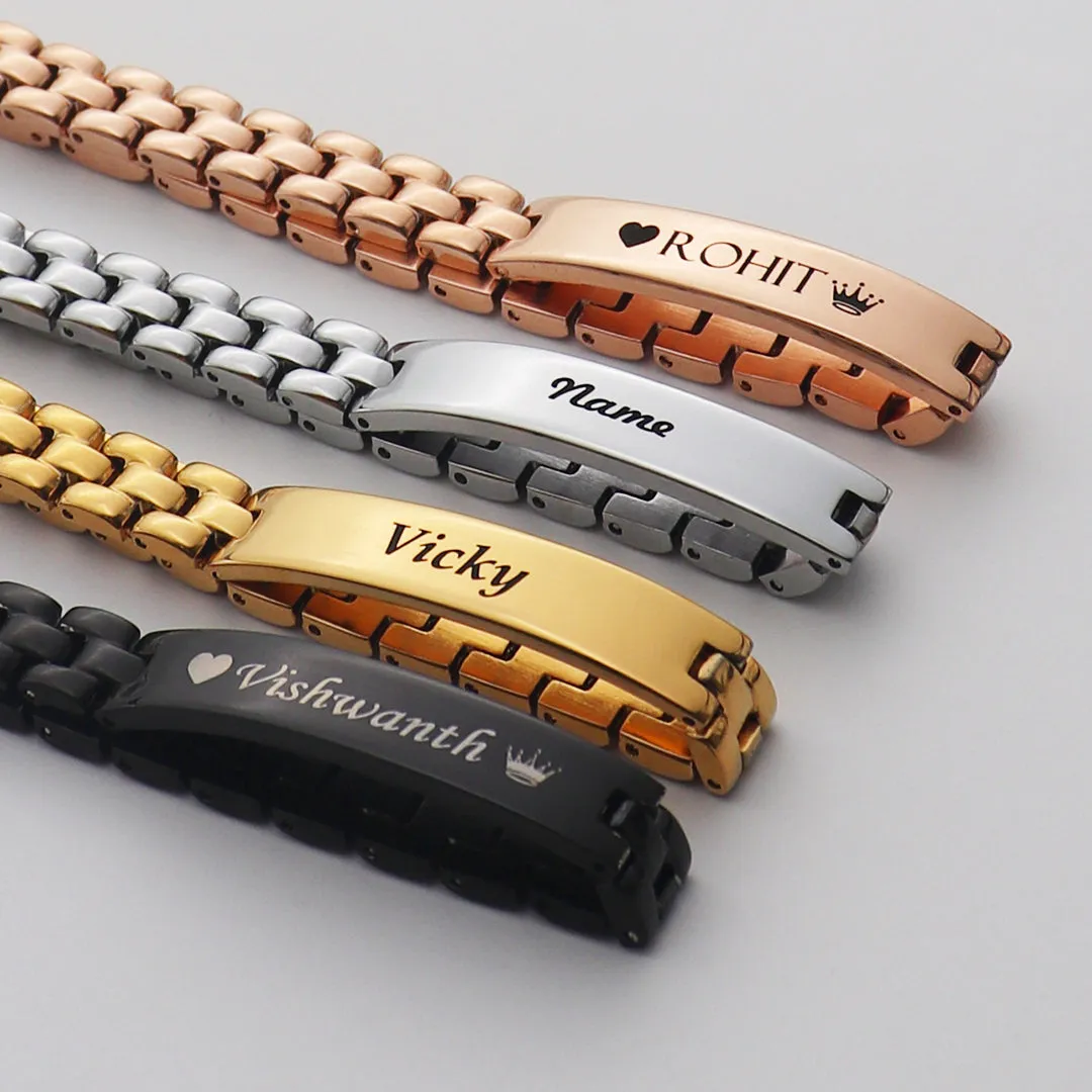 Premium Steel Engravable Bracelets for Men & Women - Available in 4 Colors