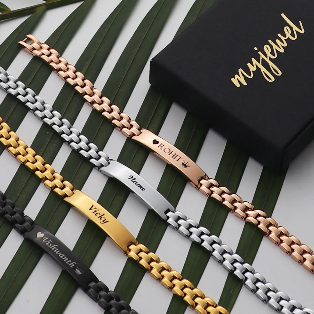 Premium Steel Engravable Bracelets for Men & Women - Available in 4 Colors