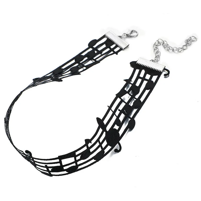 "HARAJUKU NOTE" NECKLACE CHOKER K052910