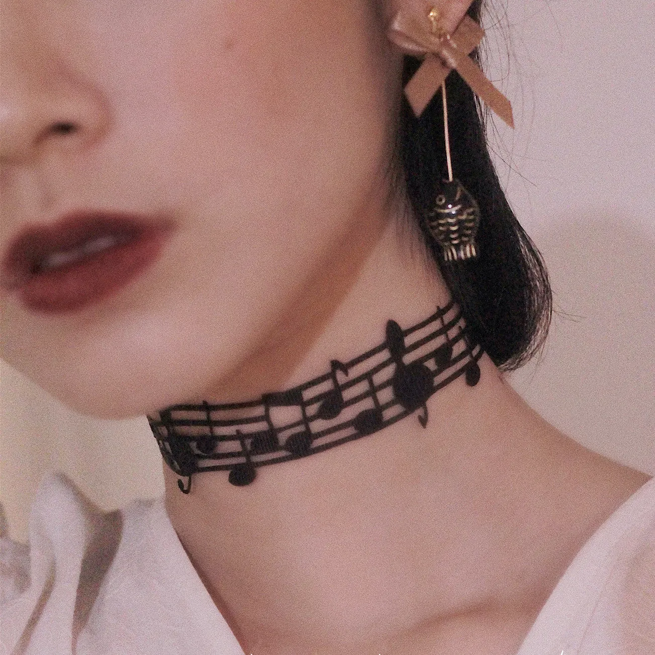 "HARAJUKU NOTE" NECKLACE CHOKER K052910
