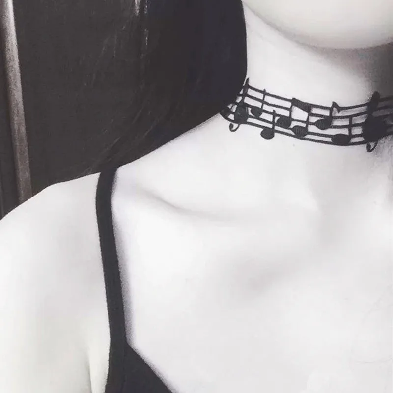 "HARAJUKU NOTE" NECKLACE CHOKER K052910