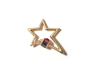 Rainbow Baguette Star Lock in Yellow Gold