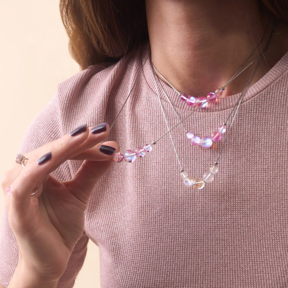 Rainbow Supernova | .925 Sterling Silver | Galaxy Glass Infinity Clasp Necklace