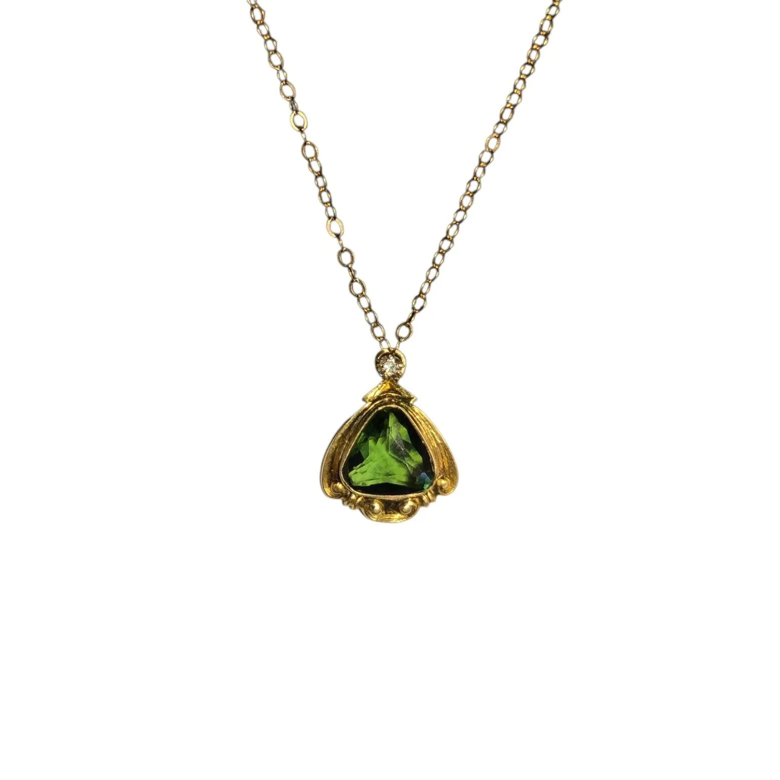 Rare Art Deco Tourmaline and Diamond Necklace