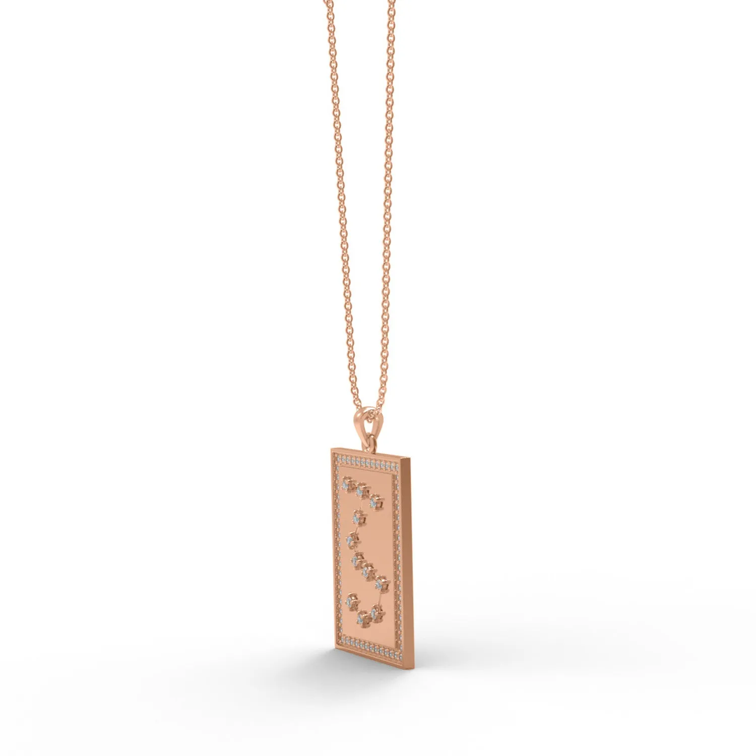 Rectangular Keepsake Moissanite Gemstone Pendant For Women Art Deco Style Unique Pendant Necklaces