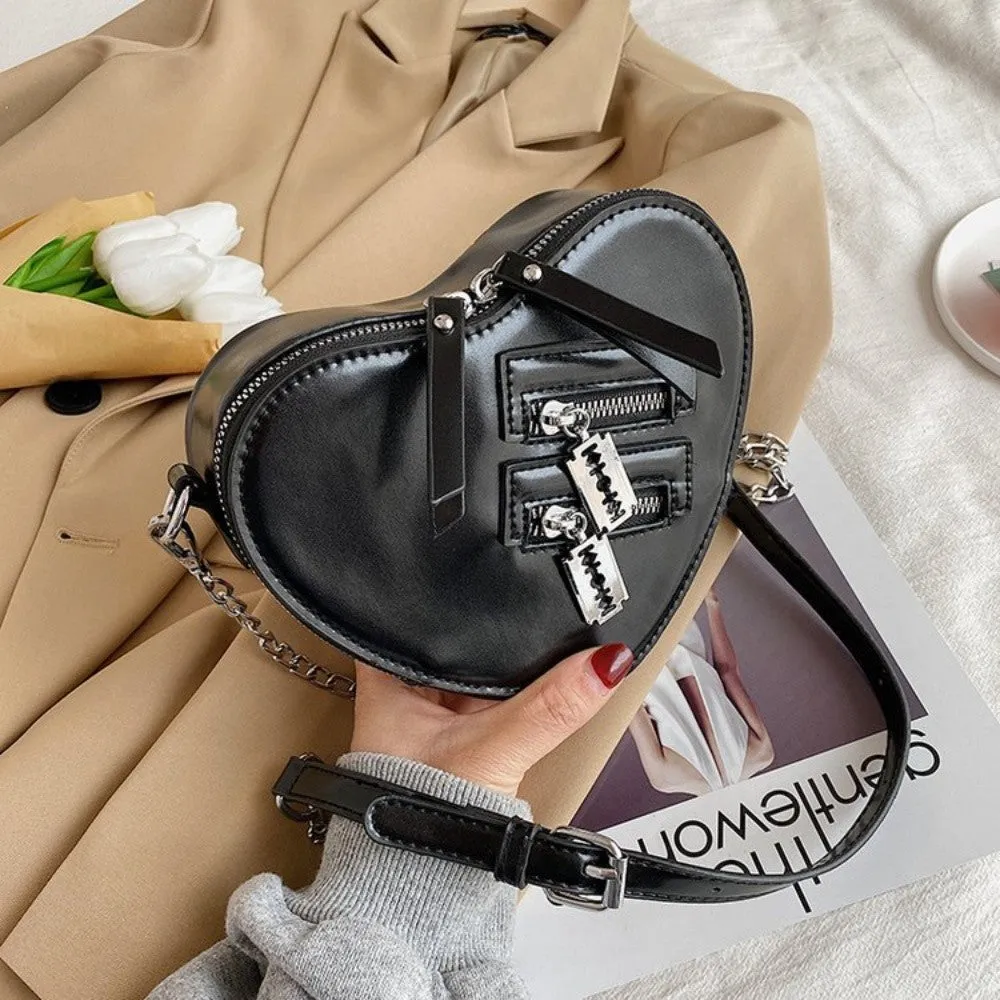 Ro Rox Solanine Small Heart Faux Leather Punk Gothic Bag