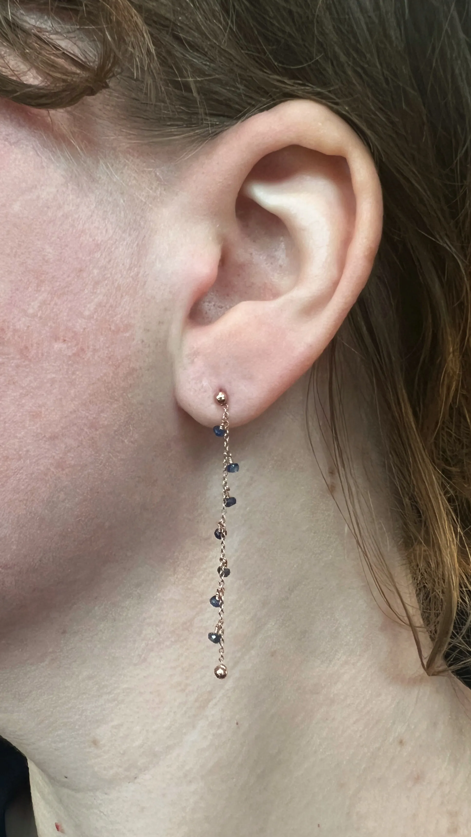 Rose Gold Sapphire Earrings