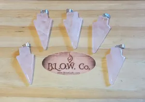 Rose Quartz Arrowhead Pendants