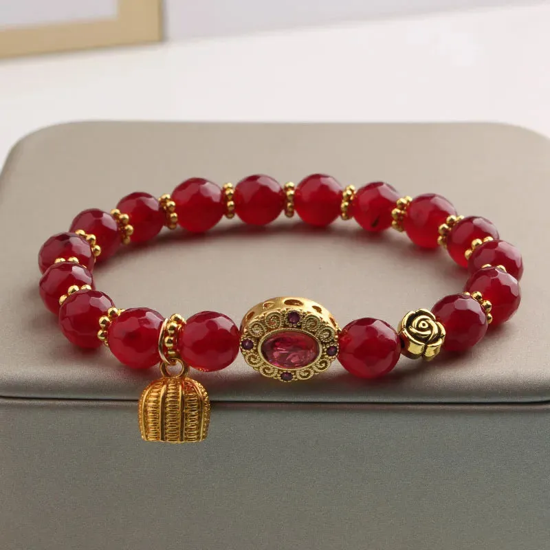 Rose sisi 2023 New Chinese bracelets Jade Rabbit Moon Agate bead temperament Bracelets Female Love Bracelet Jewelry for women