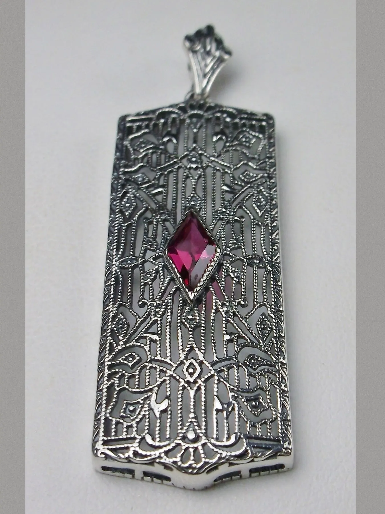 Ruby Pendant, Art Deco 1920's Jewelry #P64