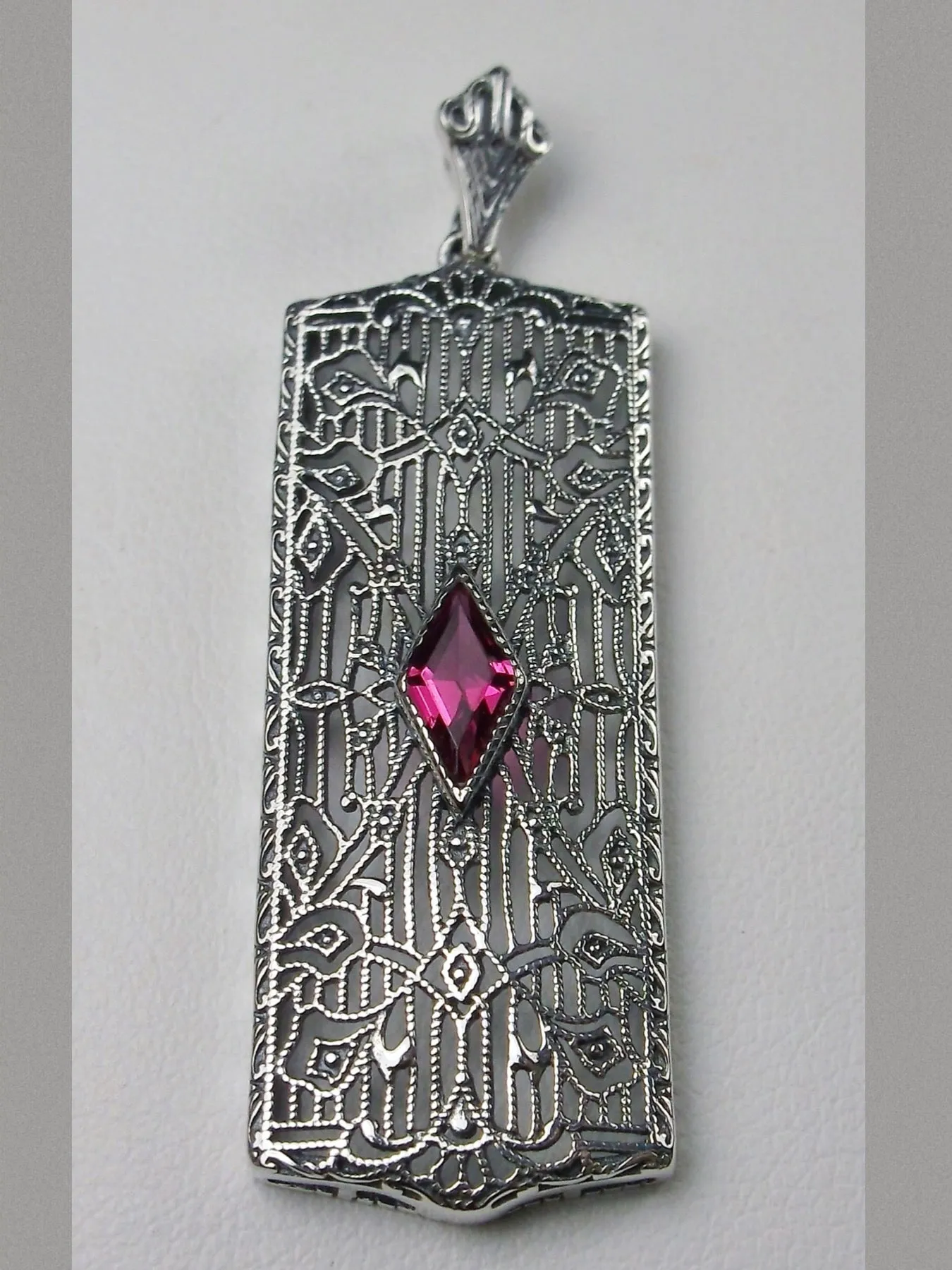 Ruby Pendant, Art Deco 1920's Jewelry #P64