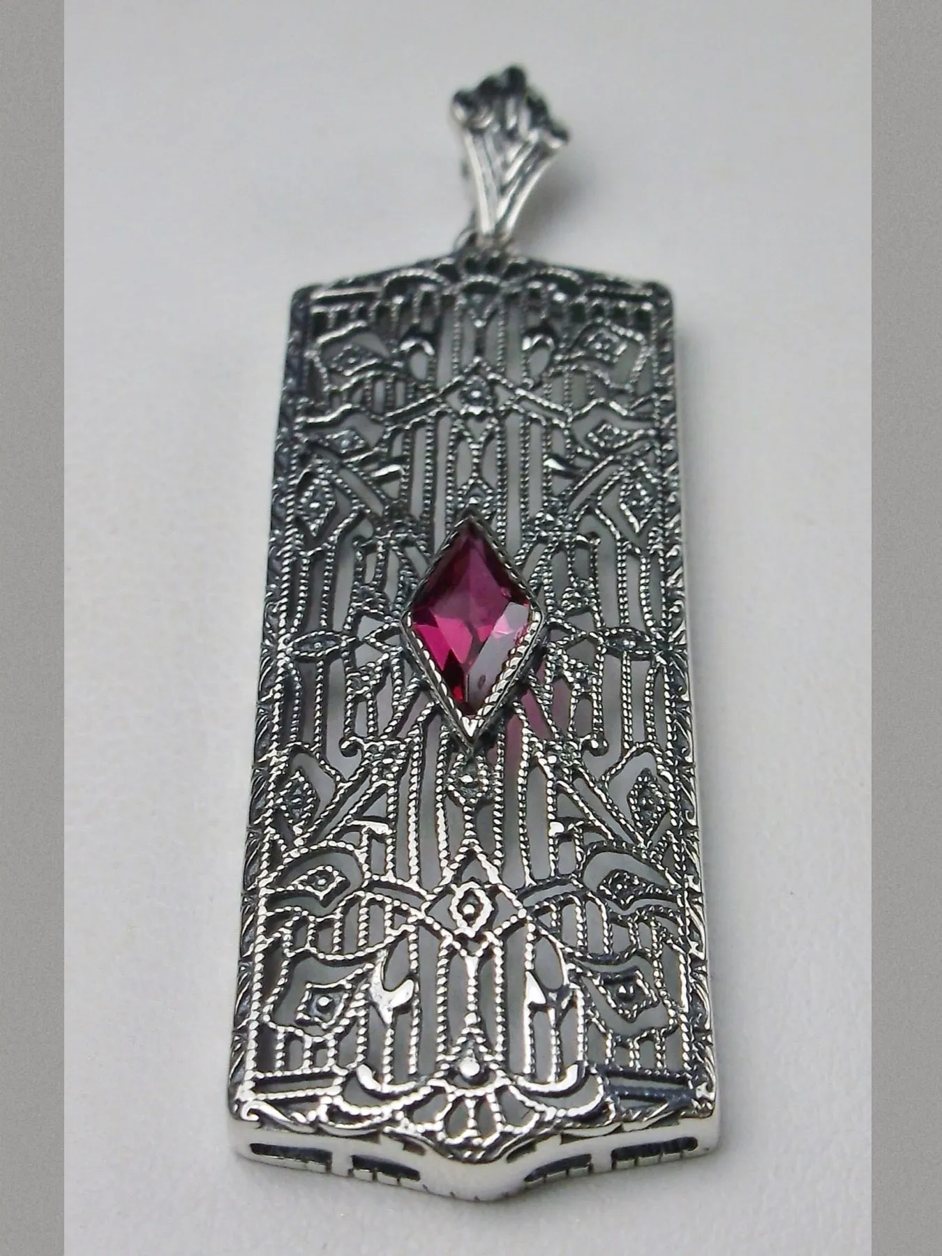 Ruby Pendant, Art Deco 1920's Jewelry #P64