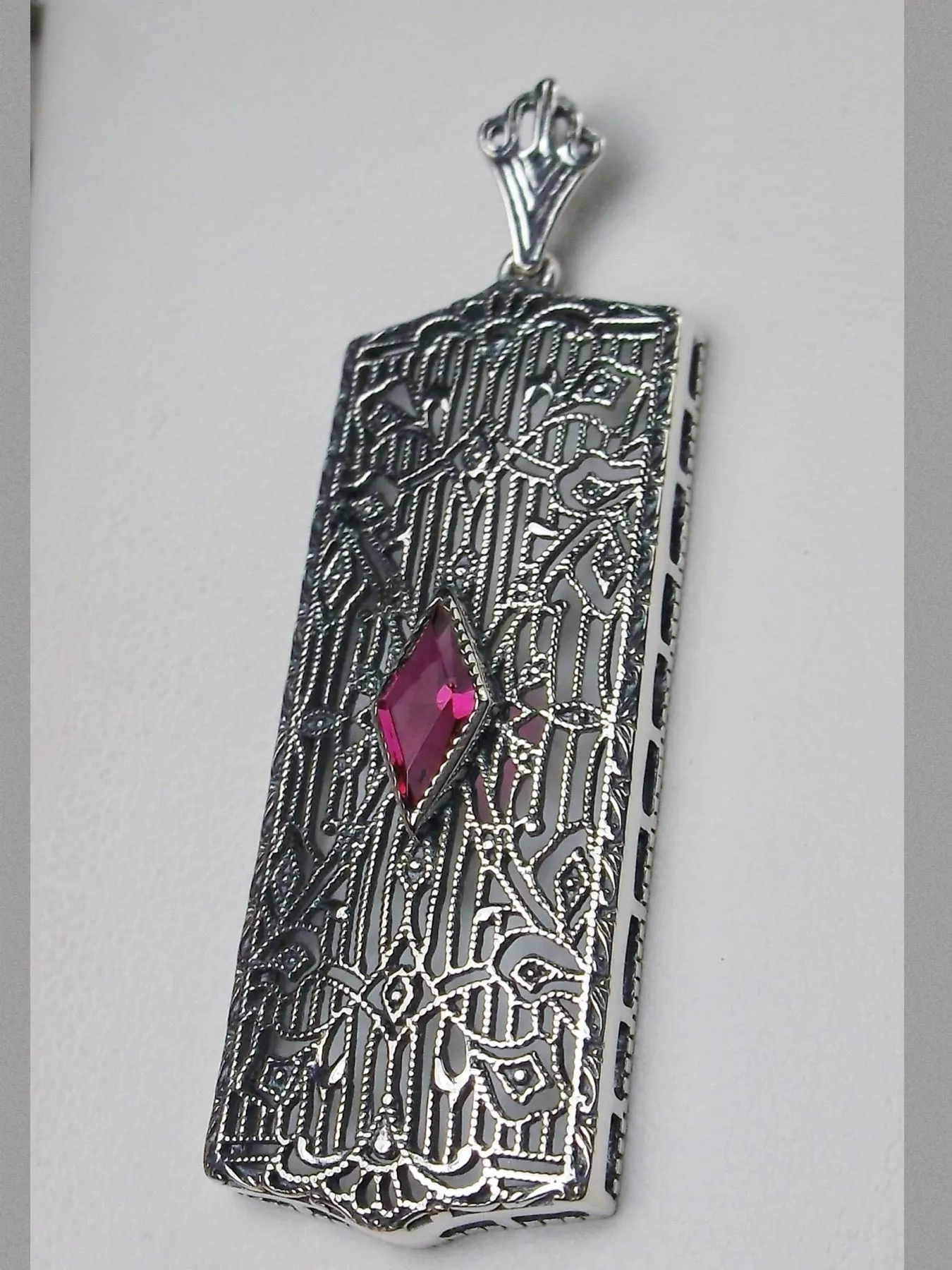 Ruby Pendant, Art Deco 1920's Jewelry #P64