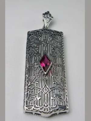 Ruby Pendant, Art Deco 1920's Jewelry #P64