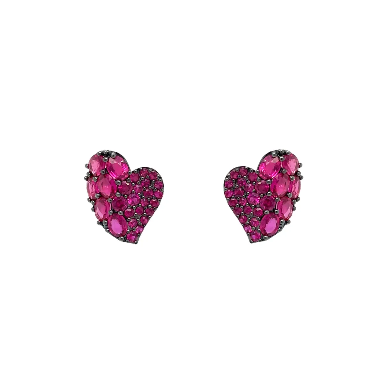 Sabel Collection Pink Sapphire Heart Wave Earrings