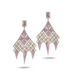 Sagrada Glory 18K Rose Gold Pink Sapphire Tassel Drop Earrings