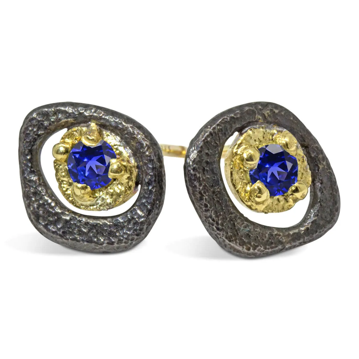 SALE! Sapphire Pebble Stud Earrings by Rona Fisher