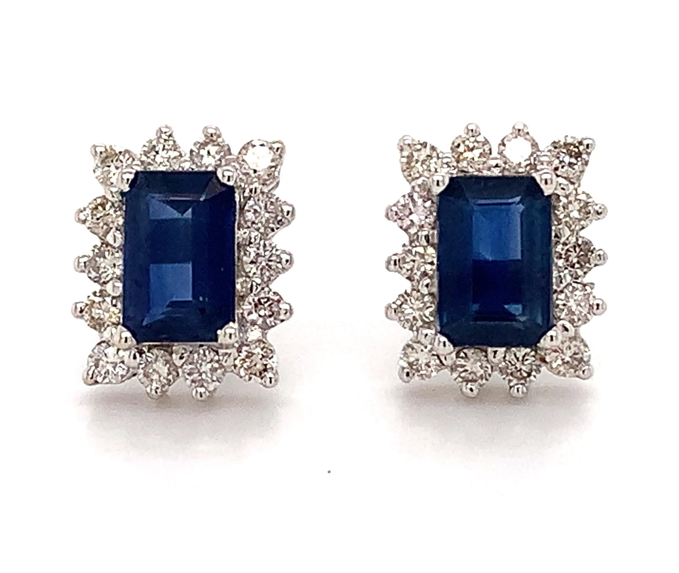Sapphire And Diamond Push Back Earrings