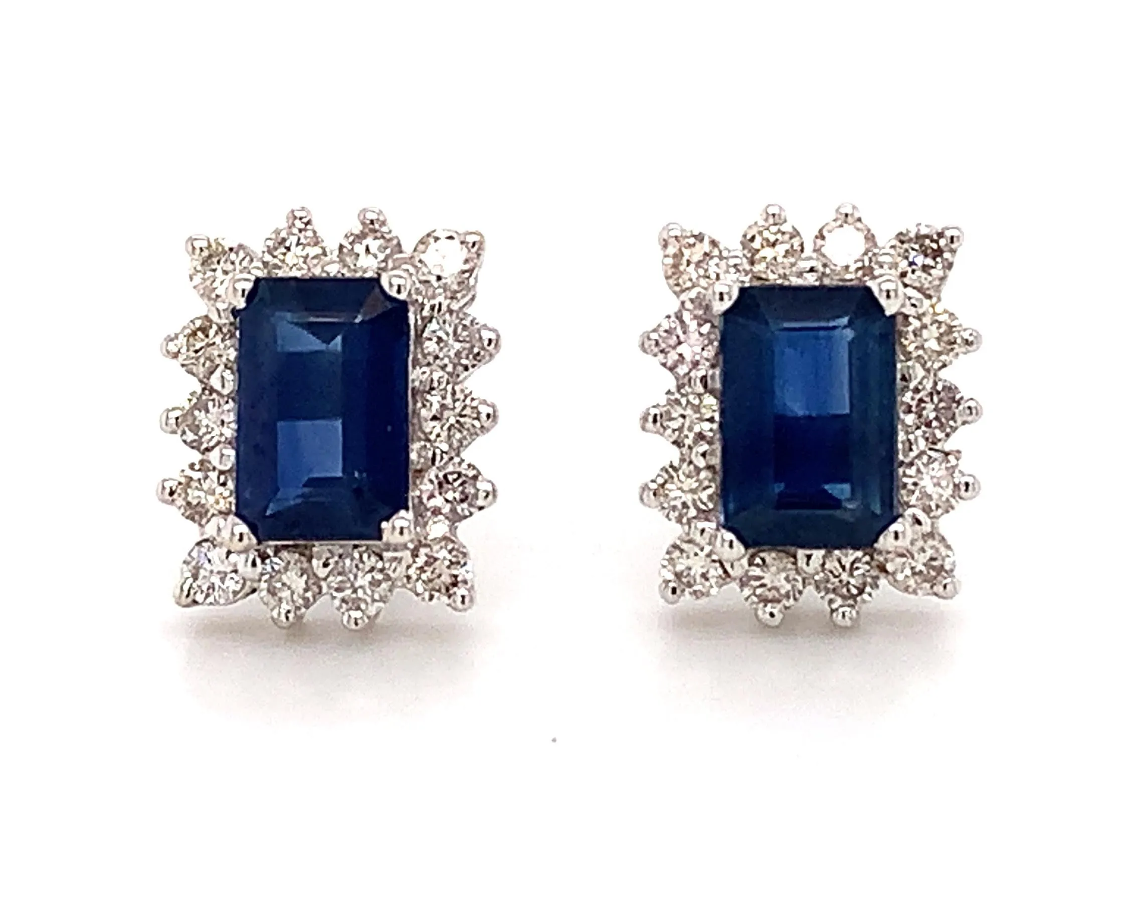 Sapphire And Diamond Push Back Earrings