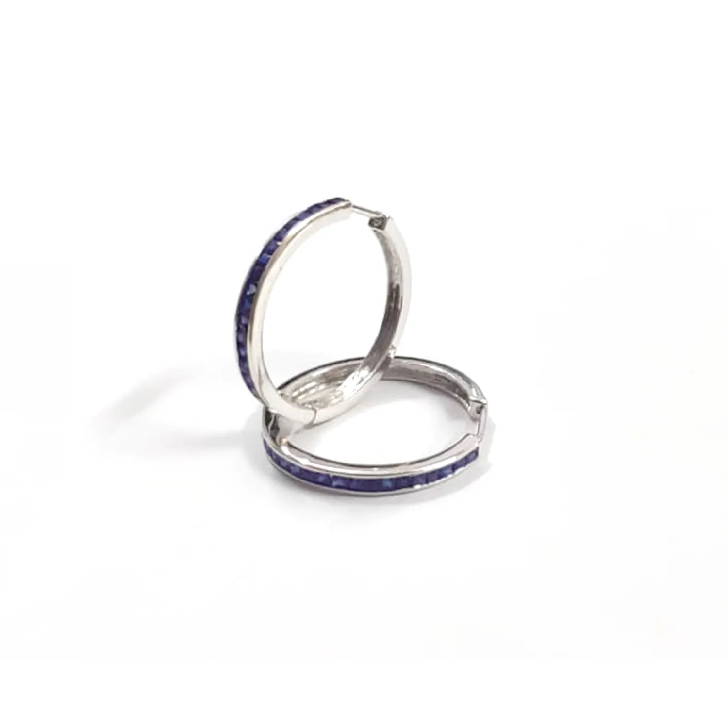 Sapphire Elle Baguette Hoops
