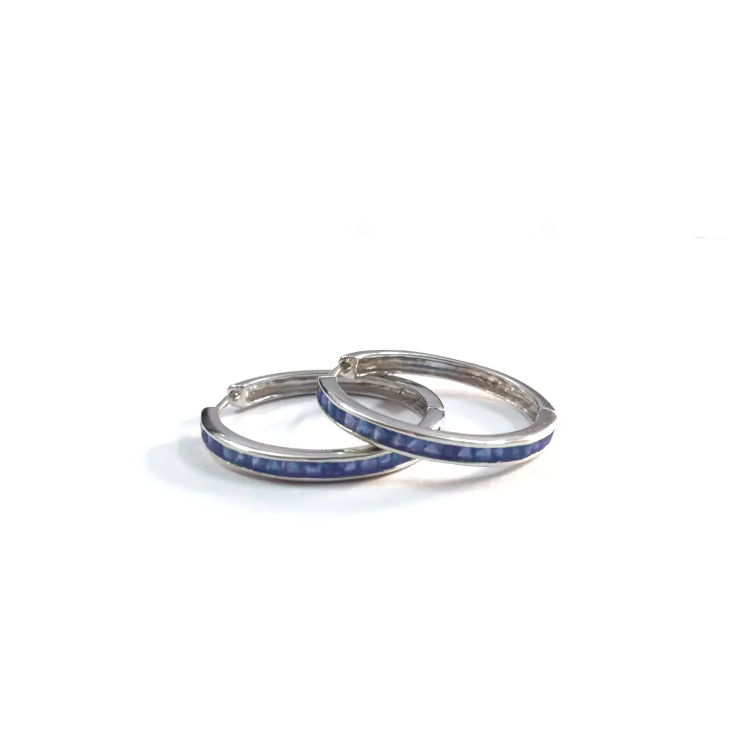 Sapphire Elle Baguette Hoops