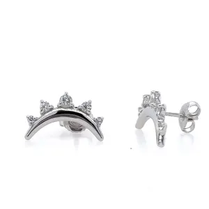 Sapphire Moon Sterling Silver Stud Earrings