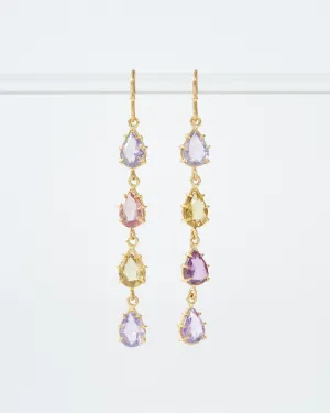sapphire teardrop long earrings