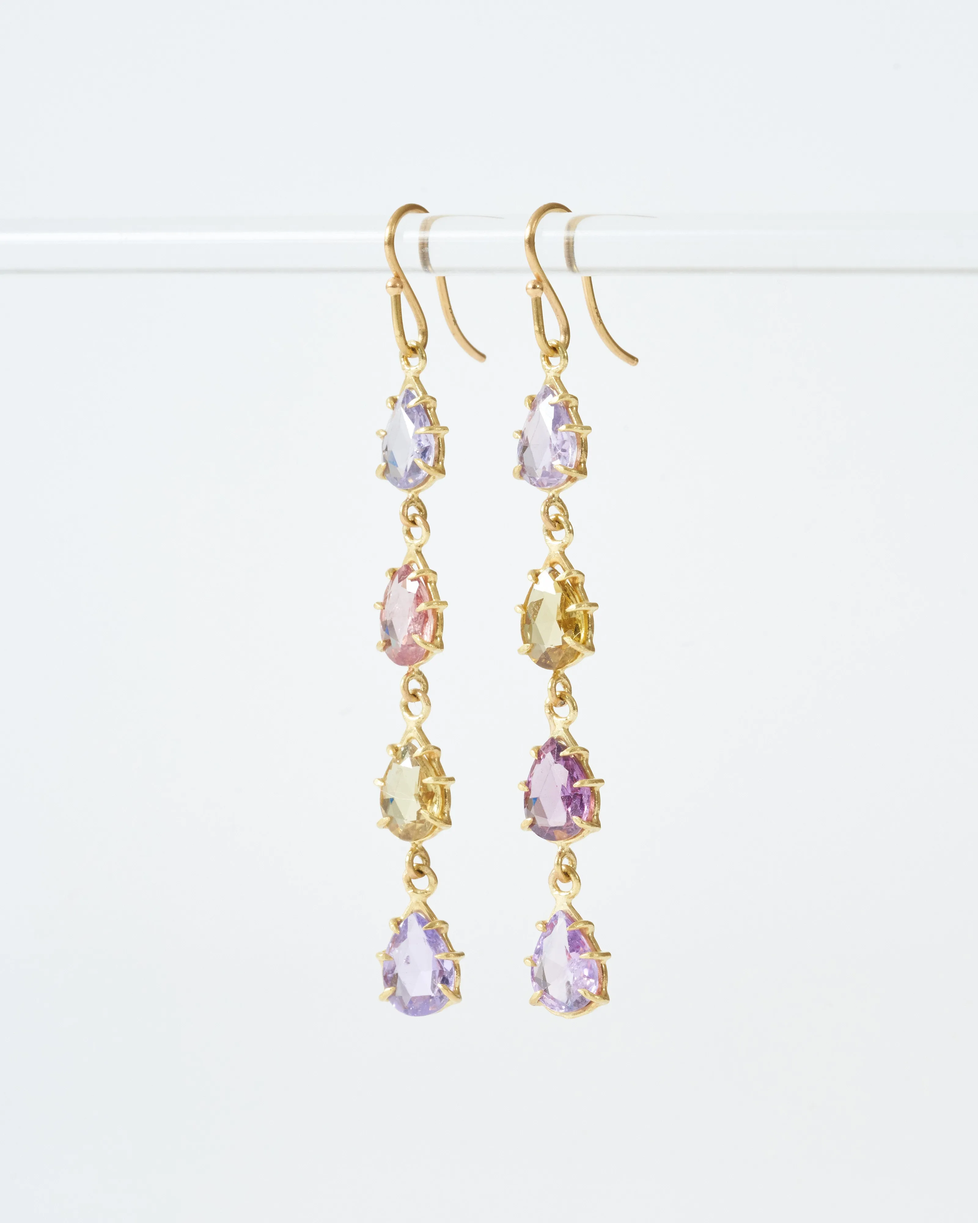 sapphire teardrop long earrings