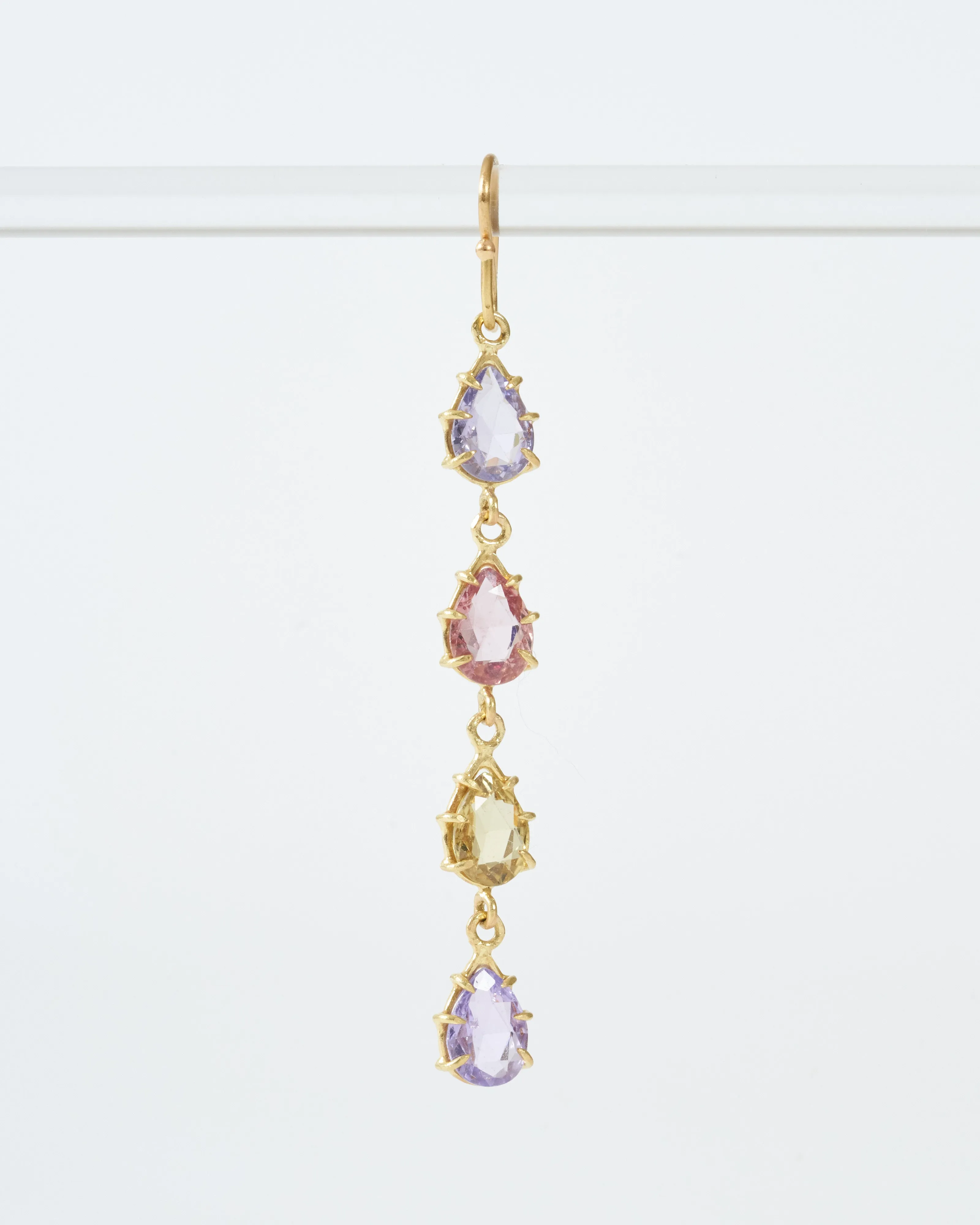 sapphire teardrop long earrings