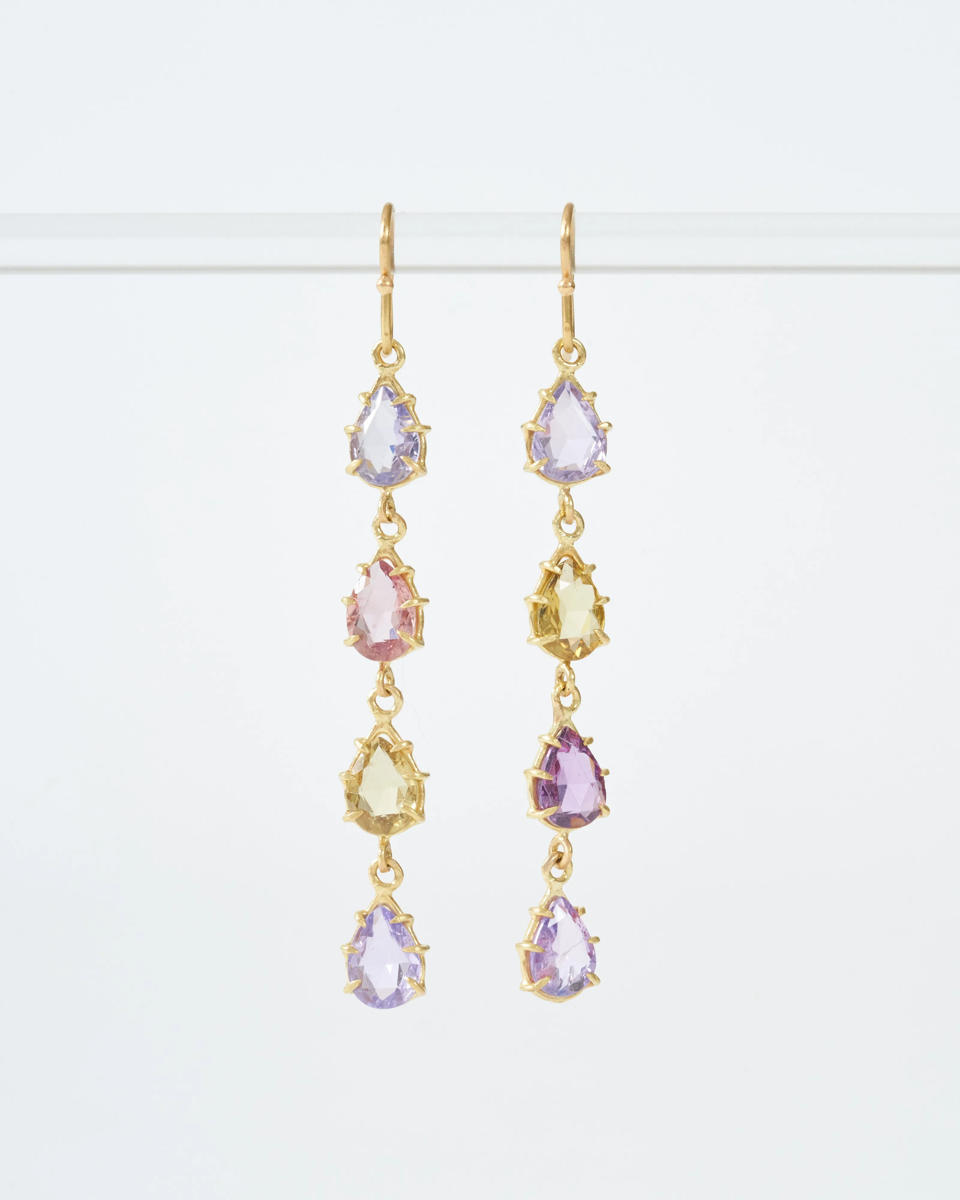 sapphire teardrop long earrings