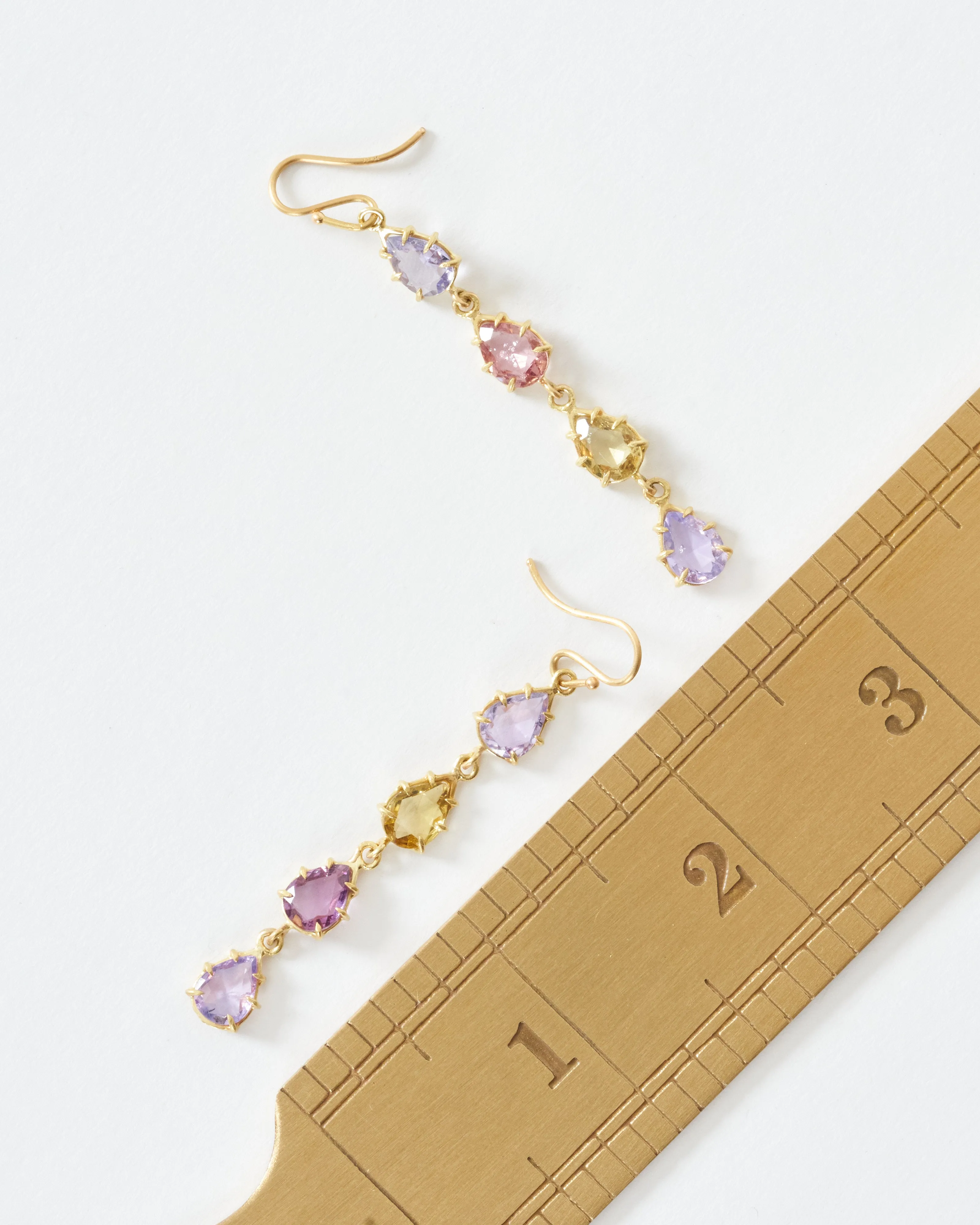 sapphire teardrop long earrings