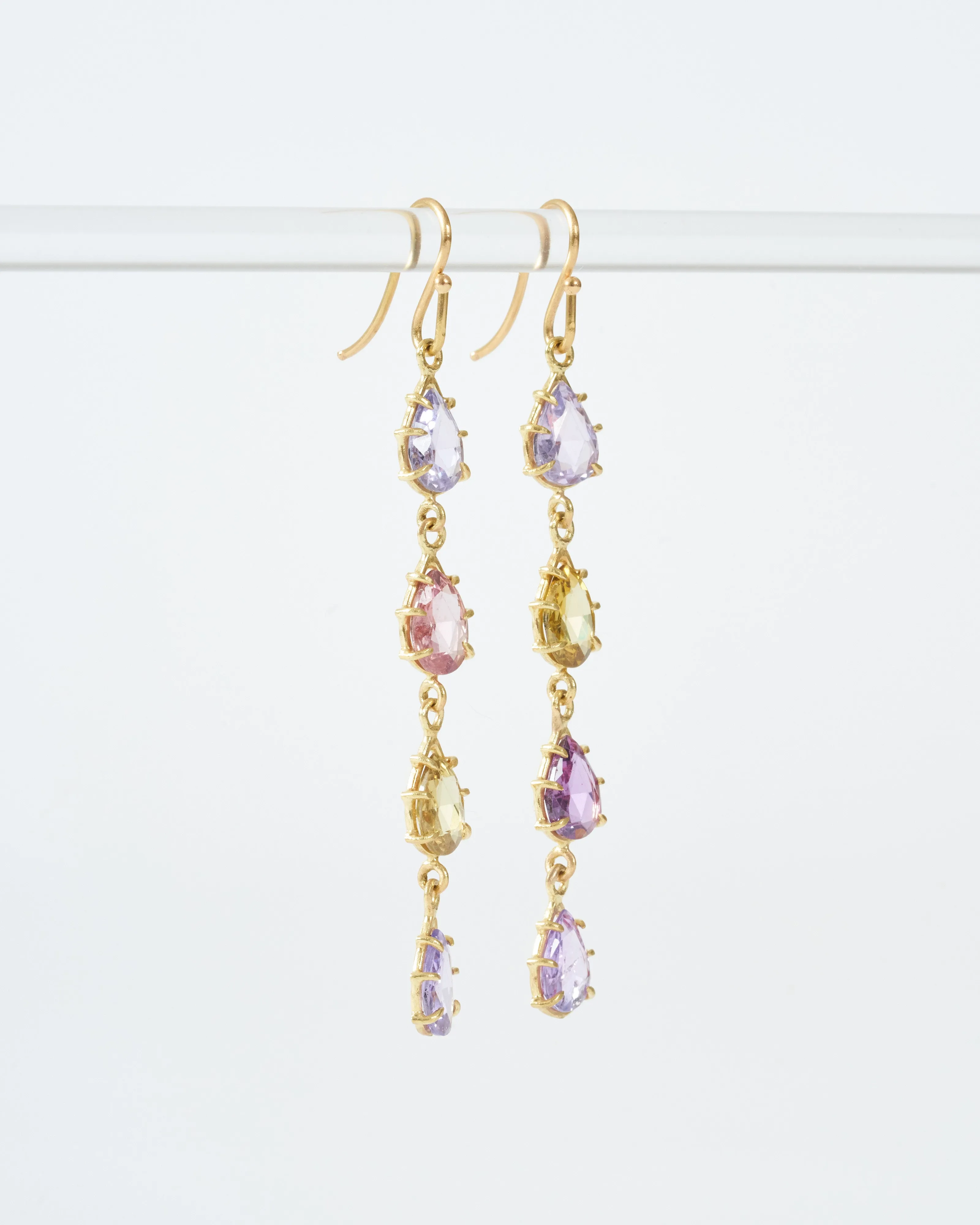 sapphire teardrop long earrings