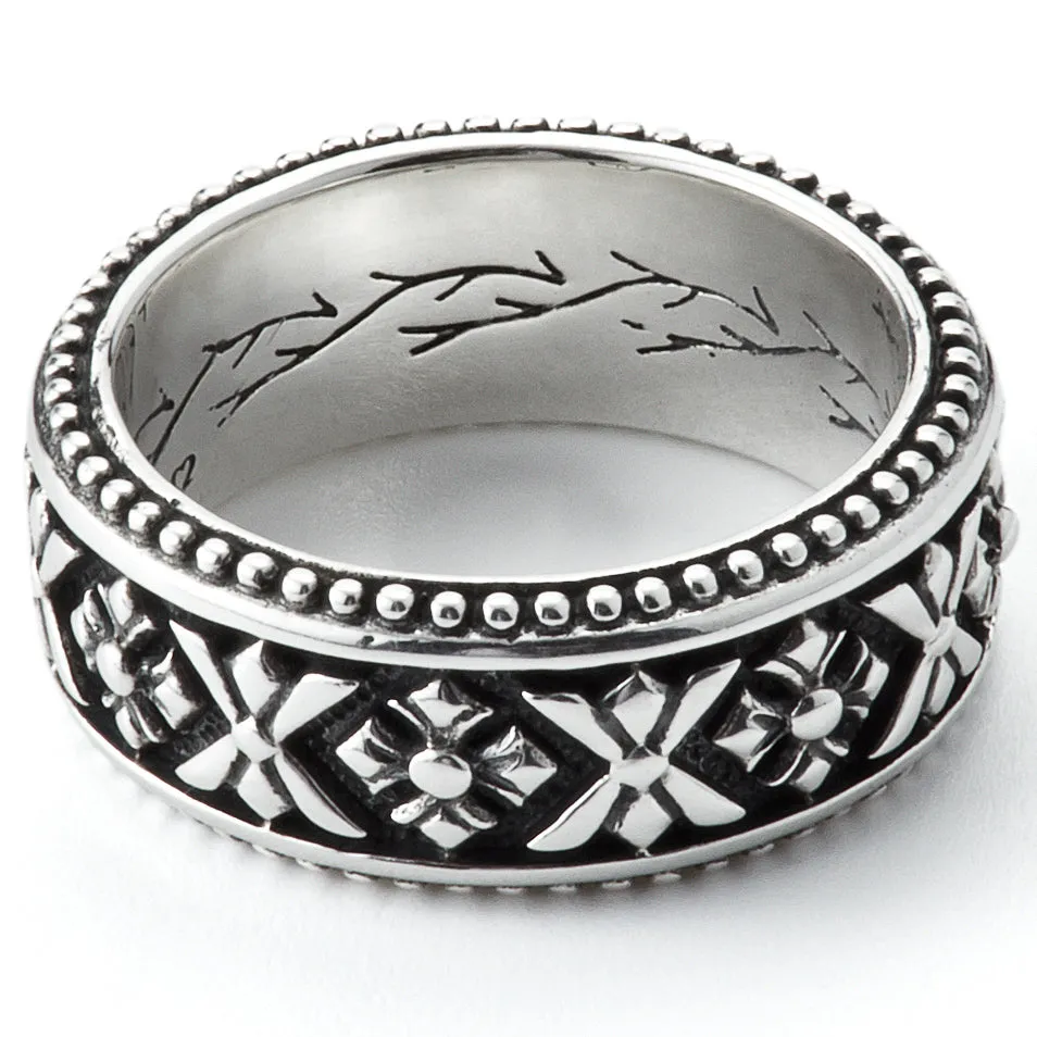 Scott Kay Unkaged Artistic Crosses Ring Rope Design 9mm Wide