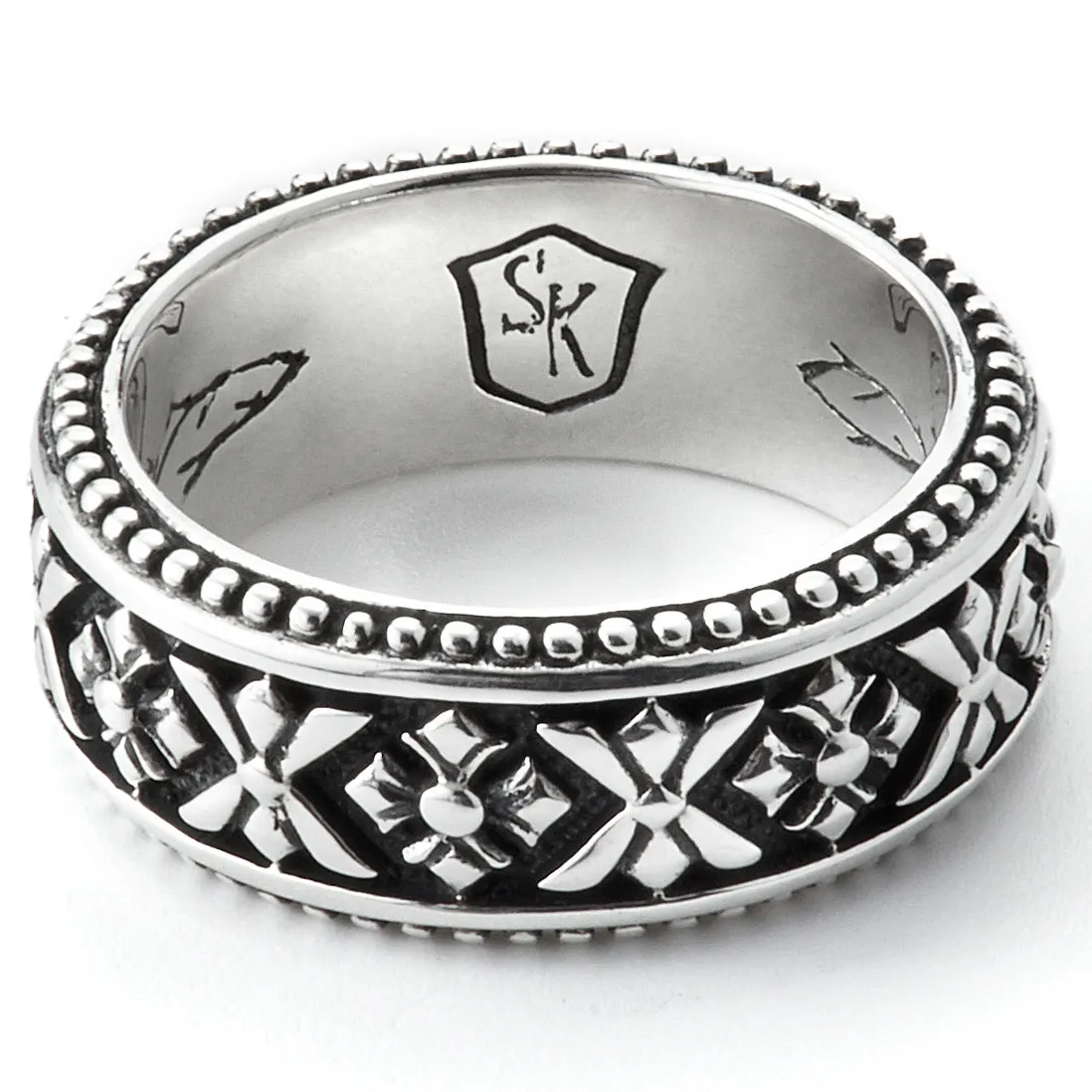 Scott Kay Unkaged Artistic Crosses Ring Rope Design 9mm Wide