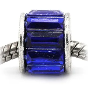 September birthstone round Spacer Bead Charm for european snake chain charm Bracelet