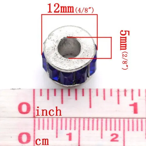 September birthstone round Spacer Bead Charm for european snake chain charm Bracelet