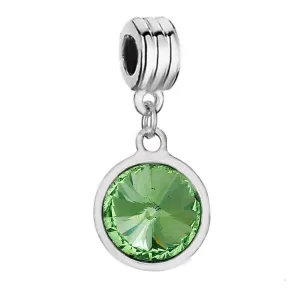 Sexy Sparkles August  Birthstone charms Dangling Spacer Beads for Bracelets or Necklace European Compatible