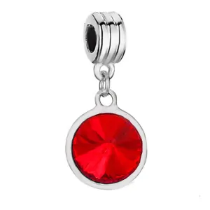 Sexy Sparkles  July  Birthstone charms Dangling Spacer Beads for Bracelets or Necklace European Compatible