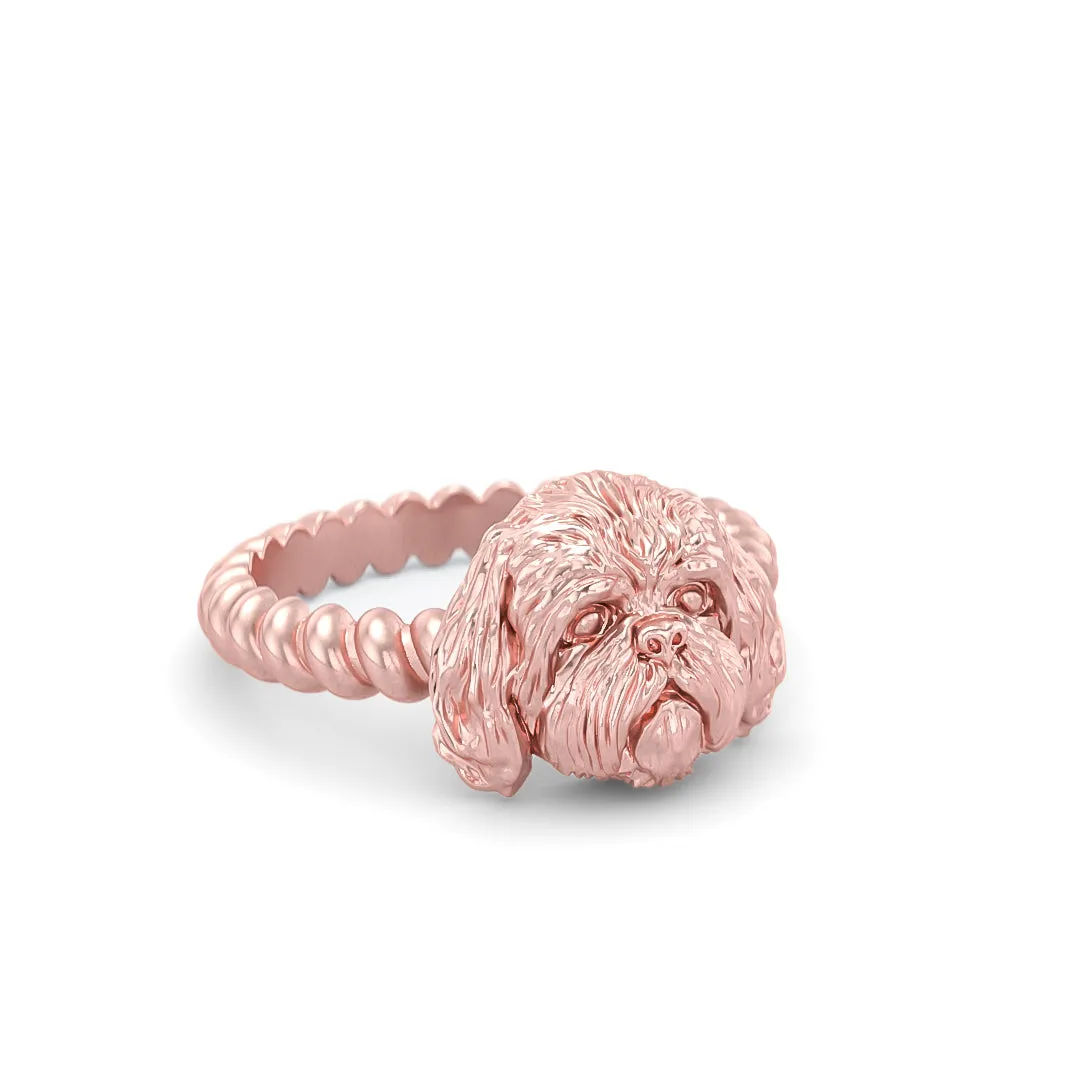 Shih Tzu Breed Twisted Wire Rope Ring